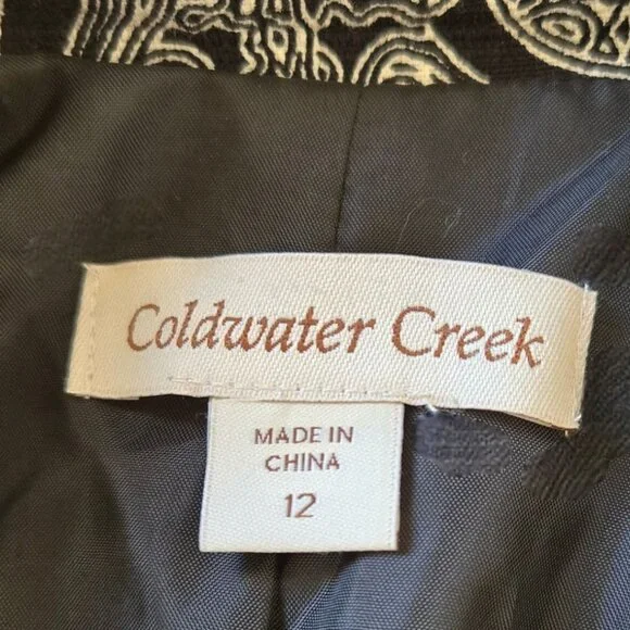 Coldwater Creek Womens Paisley Print Blazer Jacket Size 12 Cotton/Spandex - Picture 4 of 5